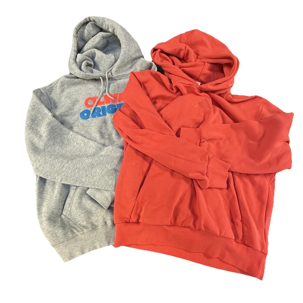 Adidas‎ Hoodie Lot (2) M: Always Original Trefoil Gray & ALL SZN Orange/Red